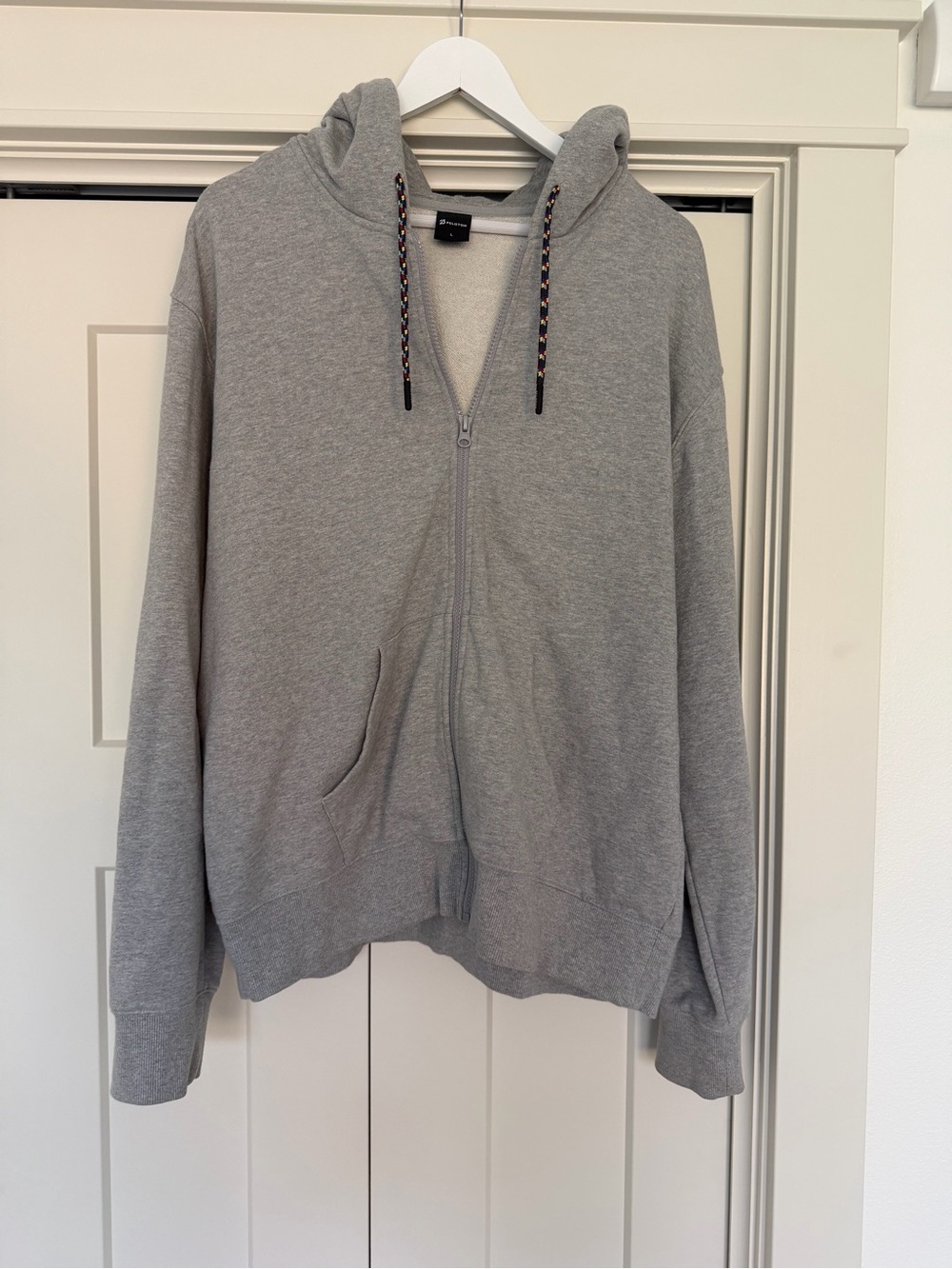 Peloton Men's Grey Zip-Up Hoodie Sweater